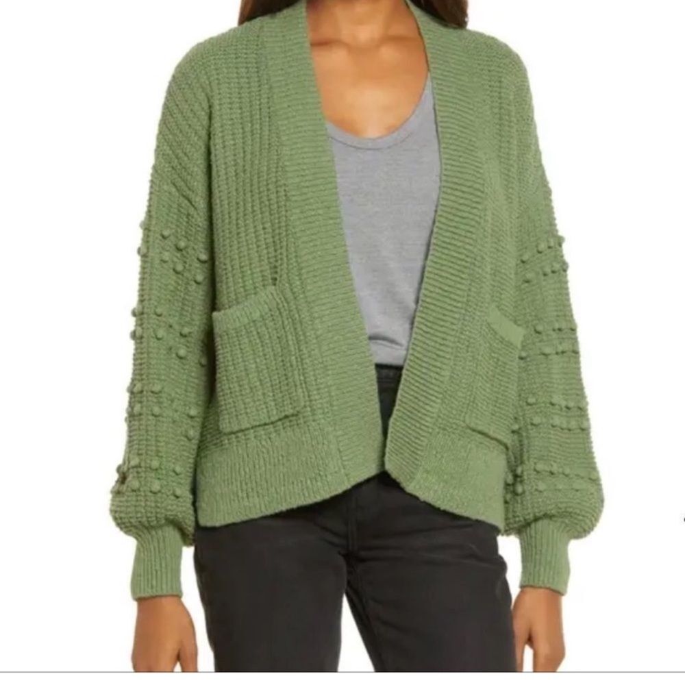 Madewell Bobble Sweater Cardigan Green Sz XS or Small